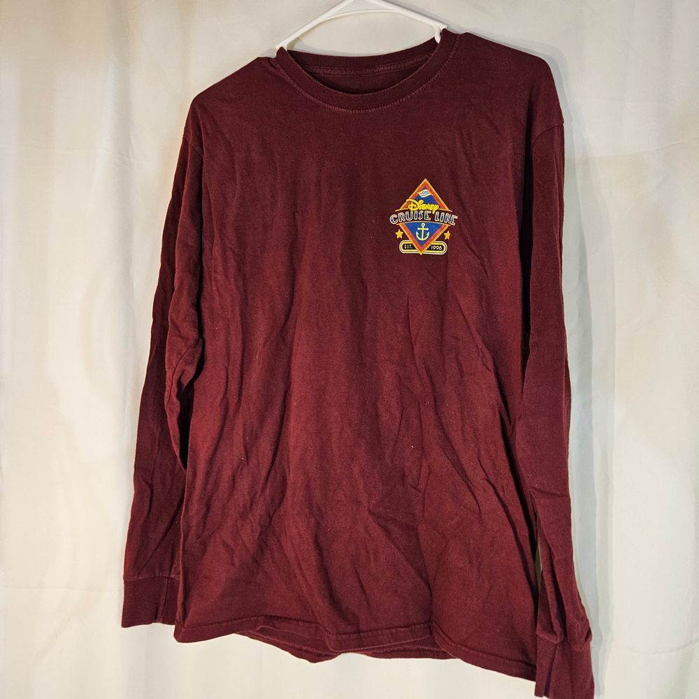 Disney Cruise Line Vintage‎ 1998 Burgundy T-Shirt Collectible Souvenir Maritime